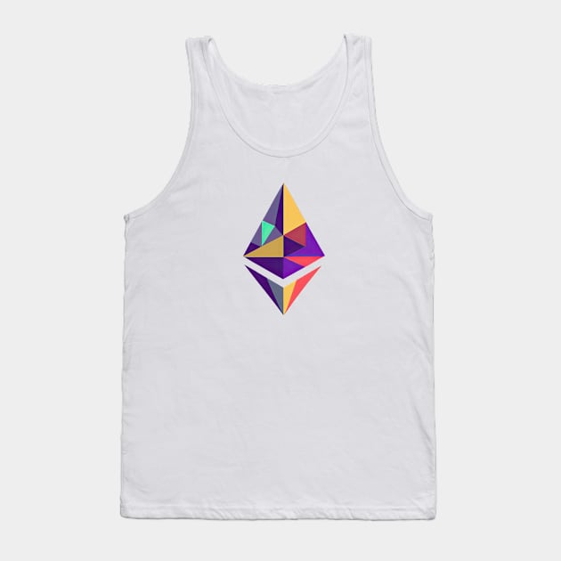 Ethereum logo artistic Tank Top by blockchainshirts